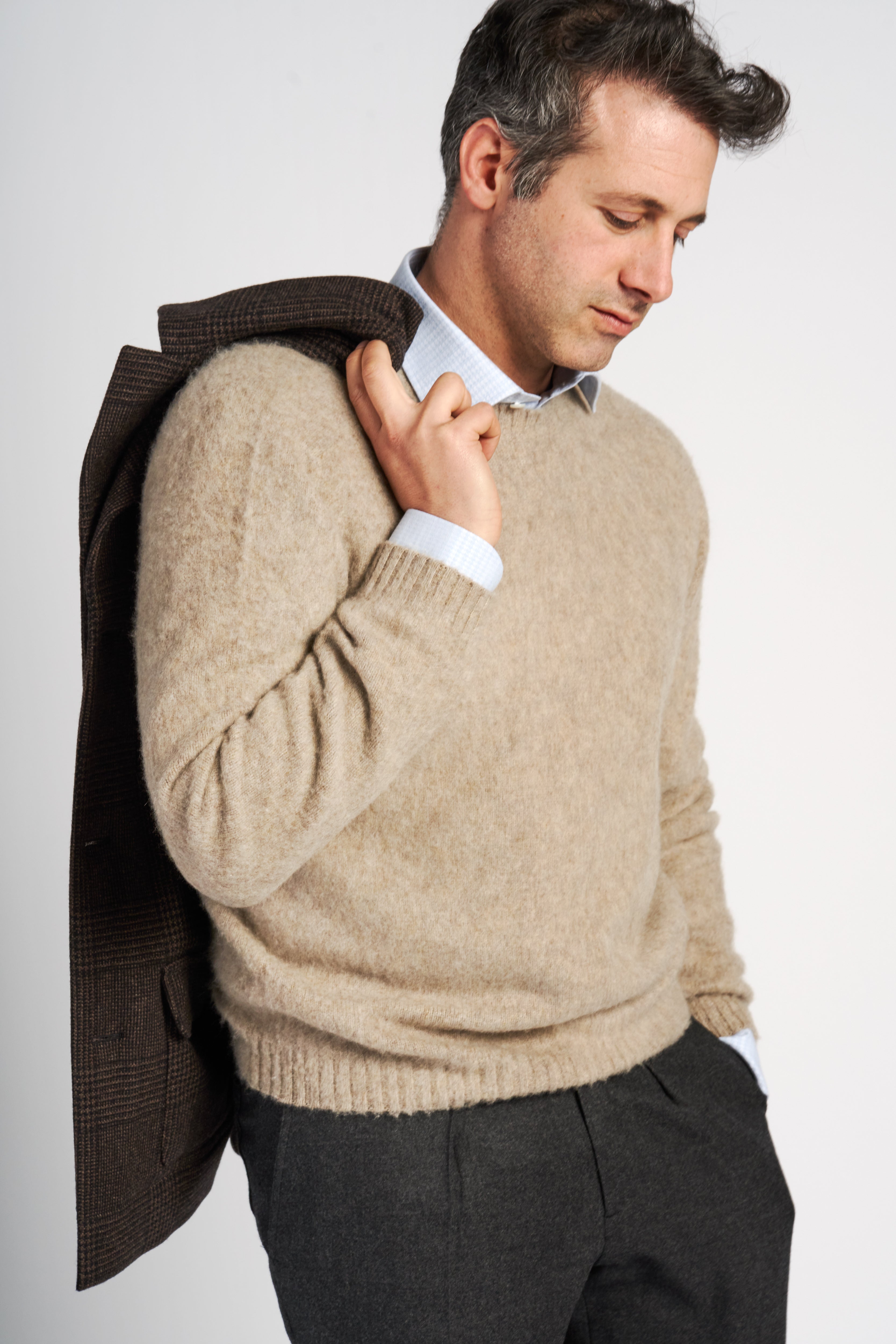 Jesolo knitwear Loro Piana Coarsehair 100% Cashmere. Long sleeves