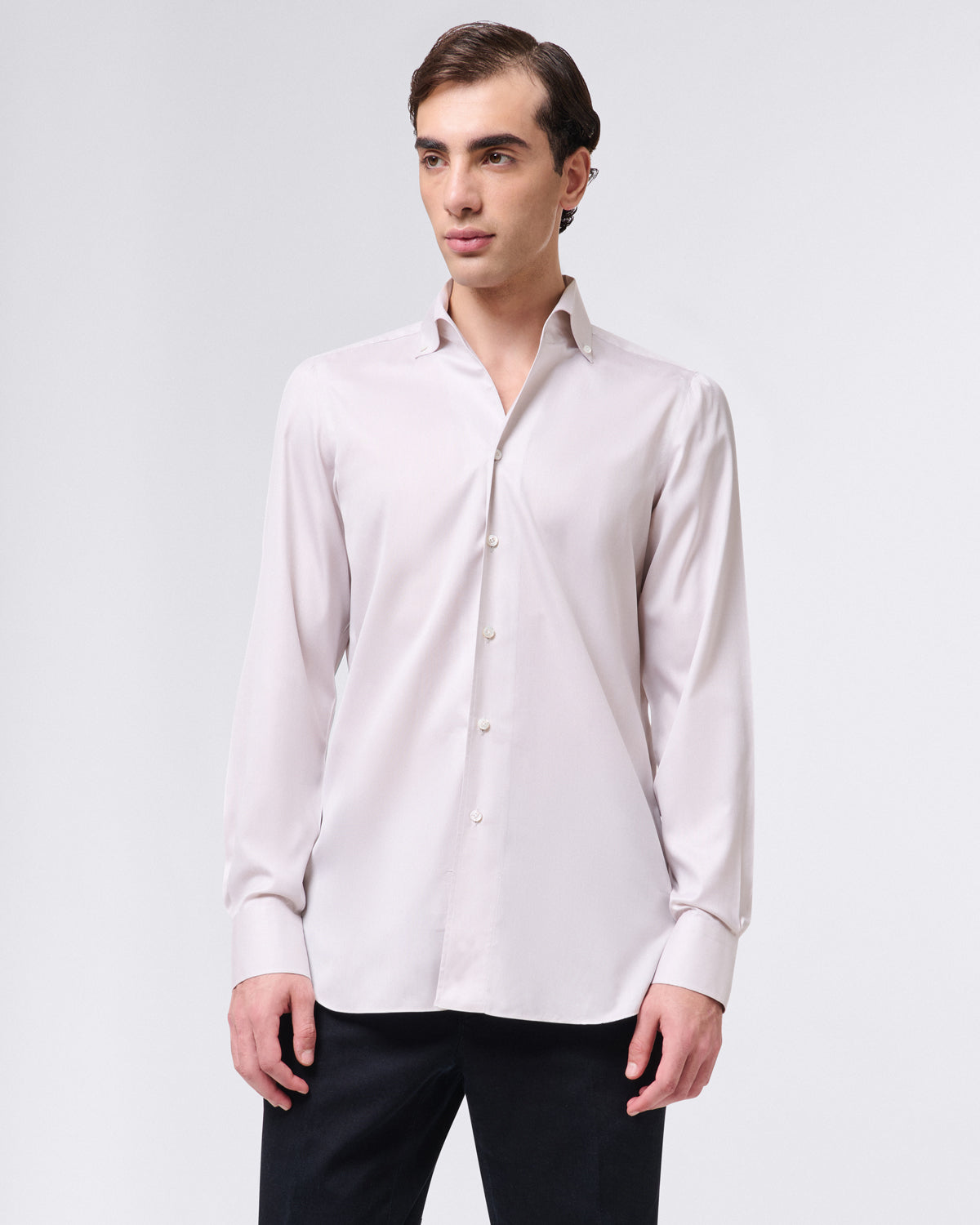 Finamore Napoli One Piece Collar shirt in 170 a 2 Royal Oxford Cotton