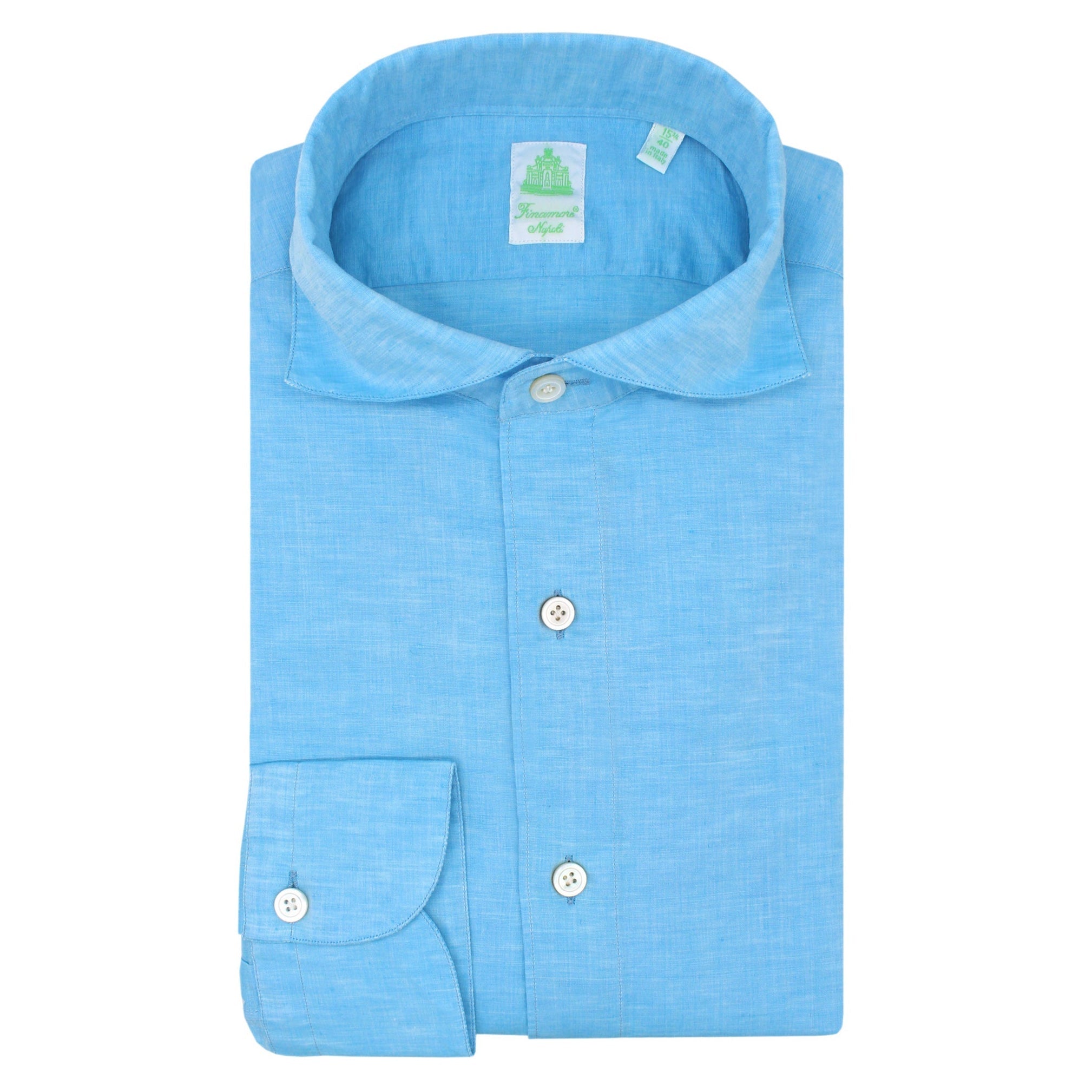 Finamore Tokyo shirt slim fit in cotton and linen
