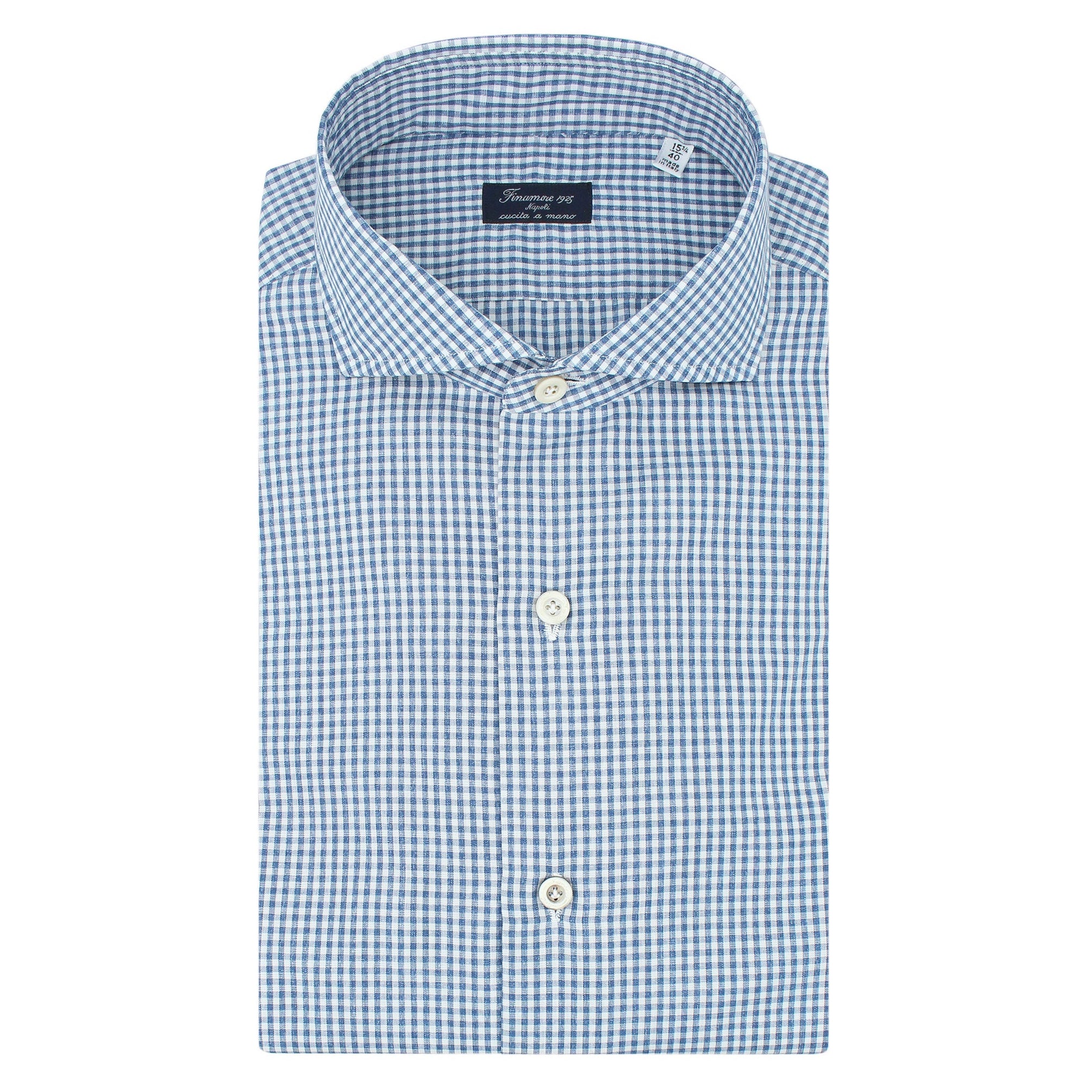 Finamore classic shirt in cotton and silk. Carlo Riva fabric