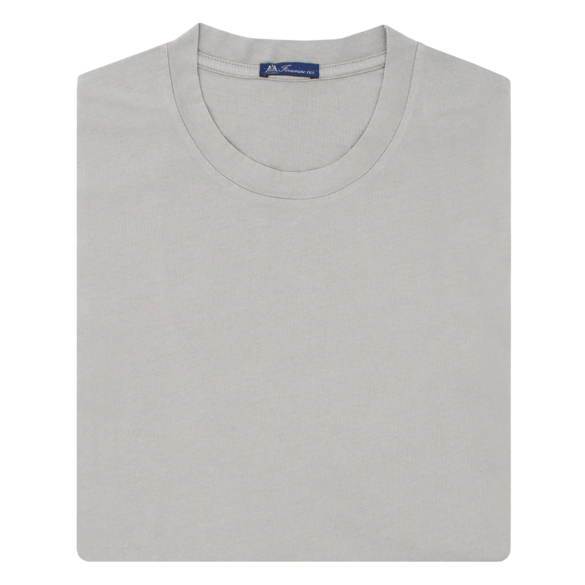 Gray garment dyed cotton T-shirt