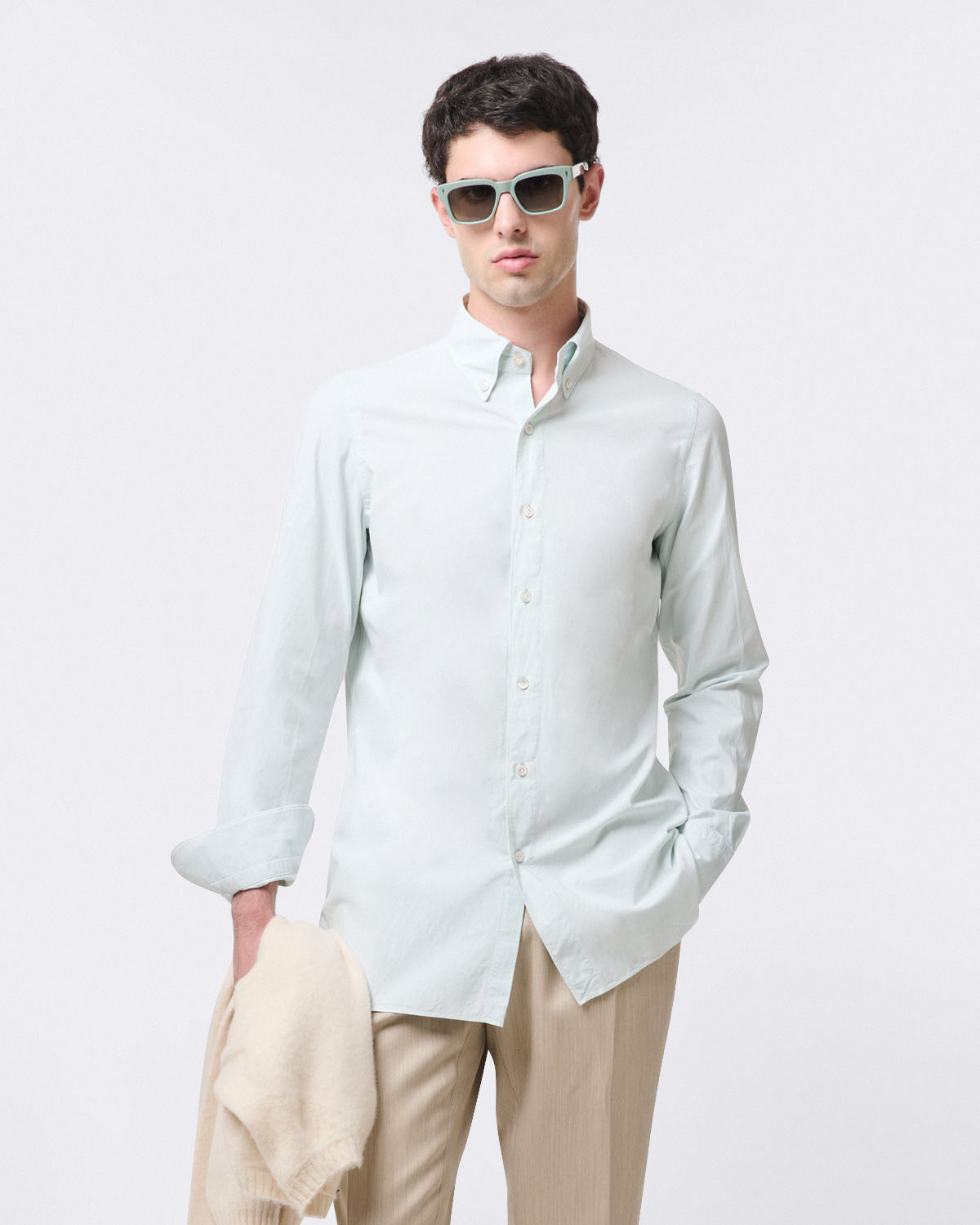 Gaeta denim sports shirt with button down collar