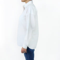 Women's regular white cotton seersuker shirt