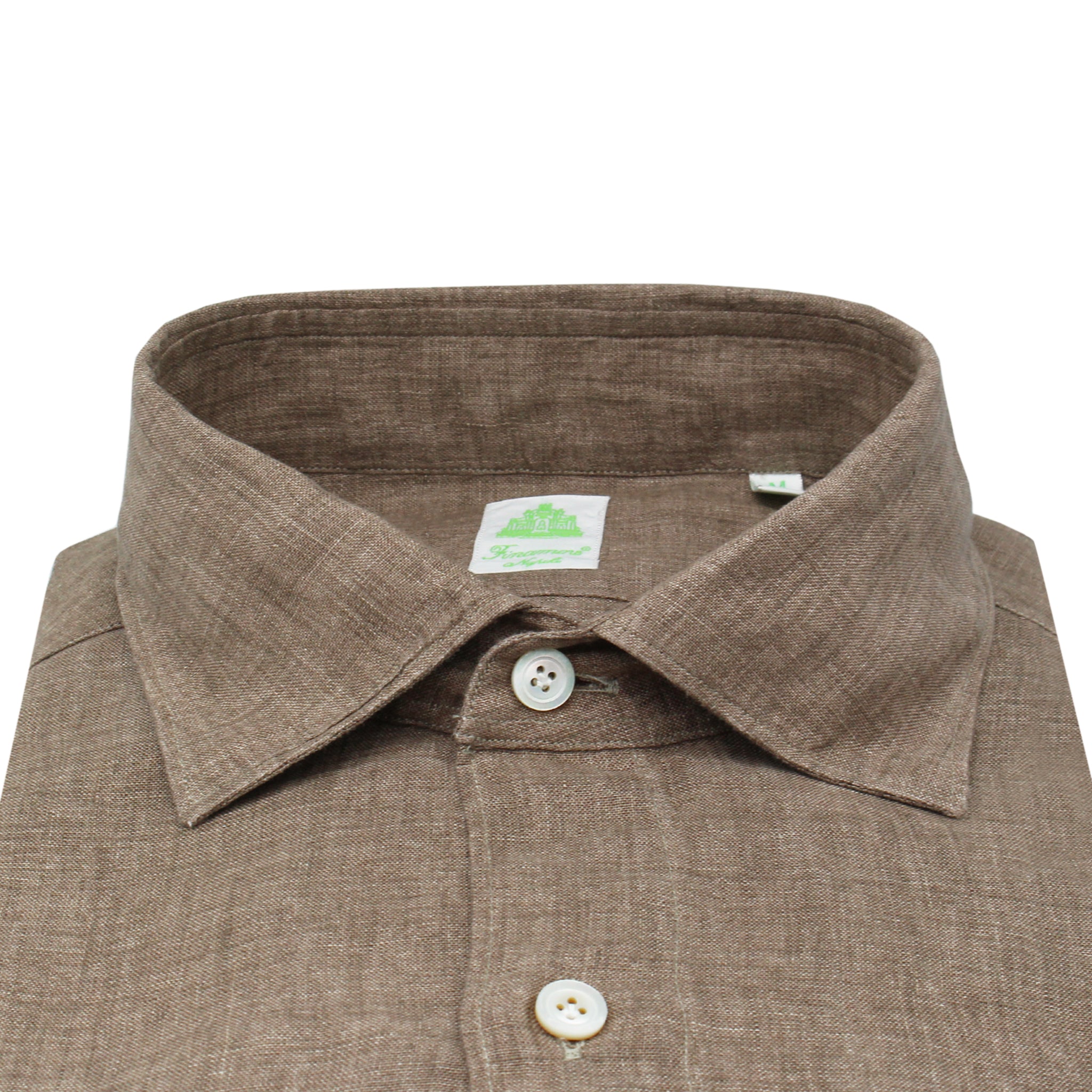 Camicia sportiva Gaeta regular fit in lino marrone o azzurro