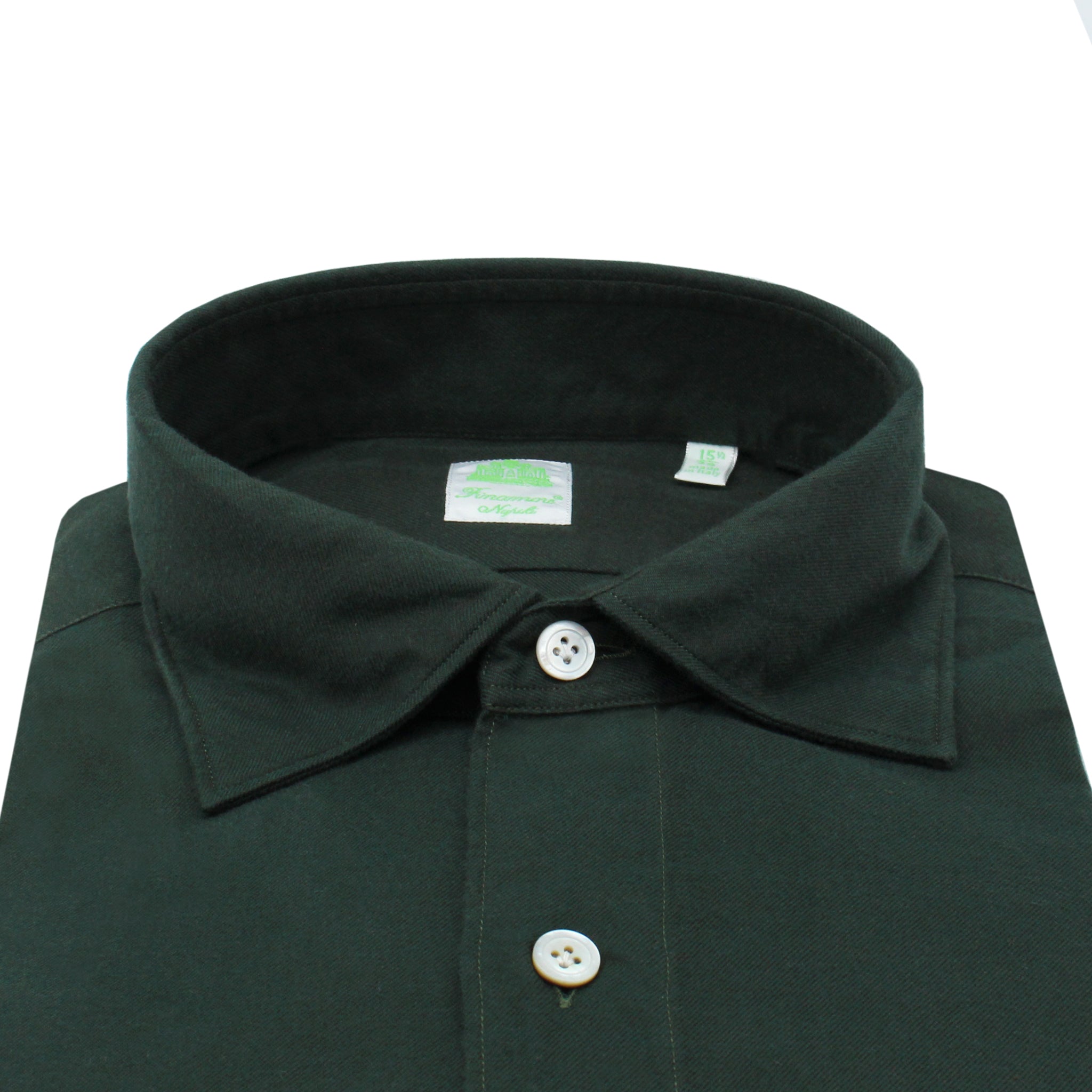 Gaeta regular sport shirt in dark green, brown or blu flannel