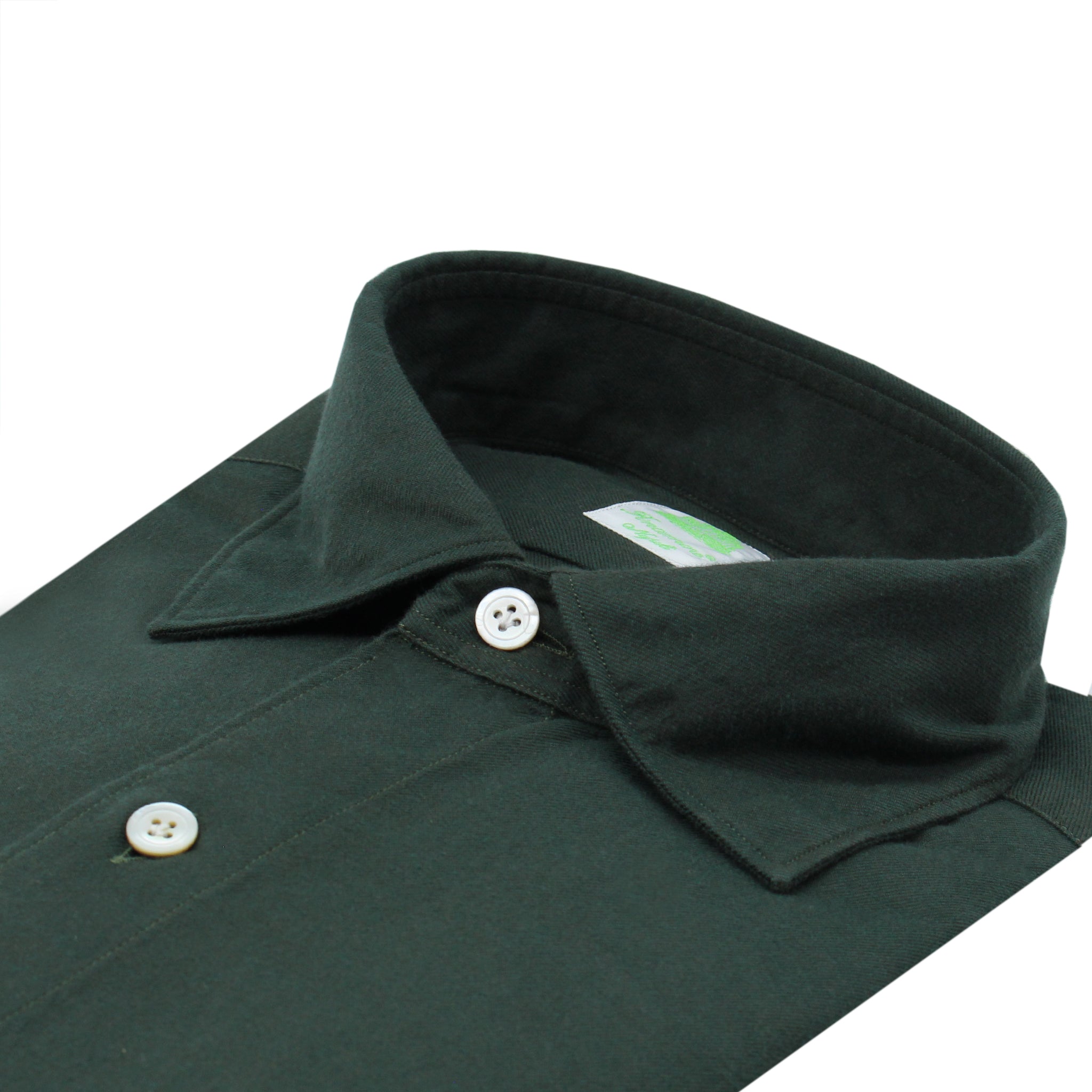 Gaeta regular sport shirt in dark green, brown or blu flannel