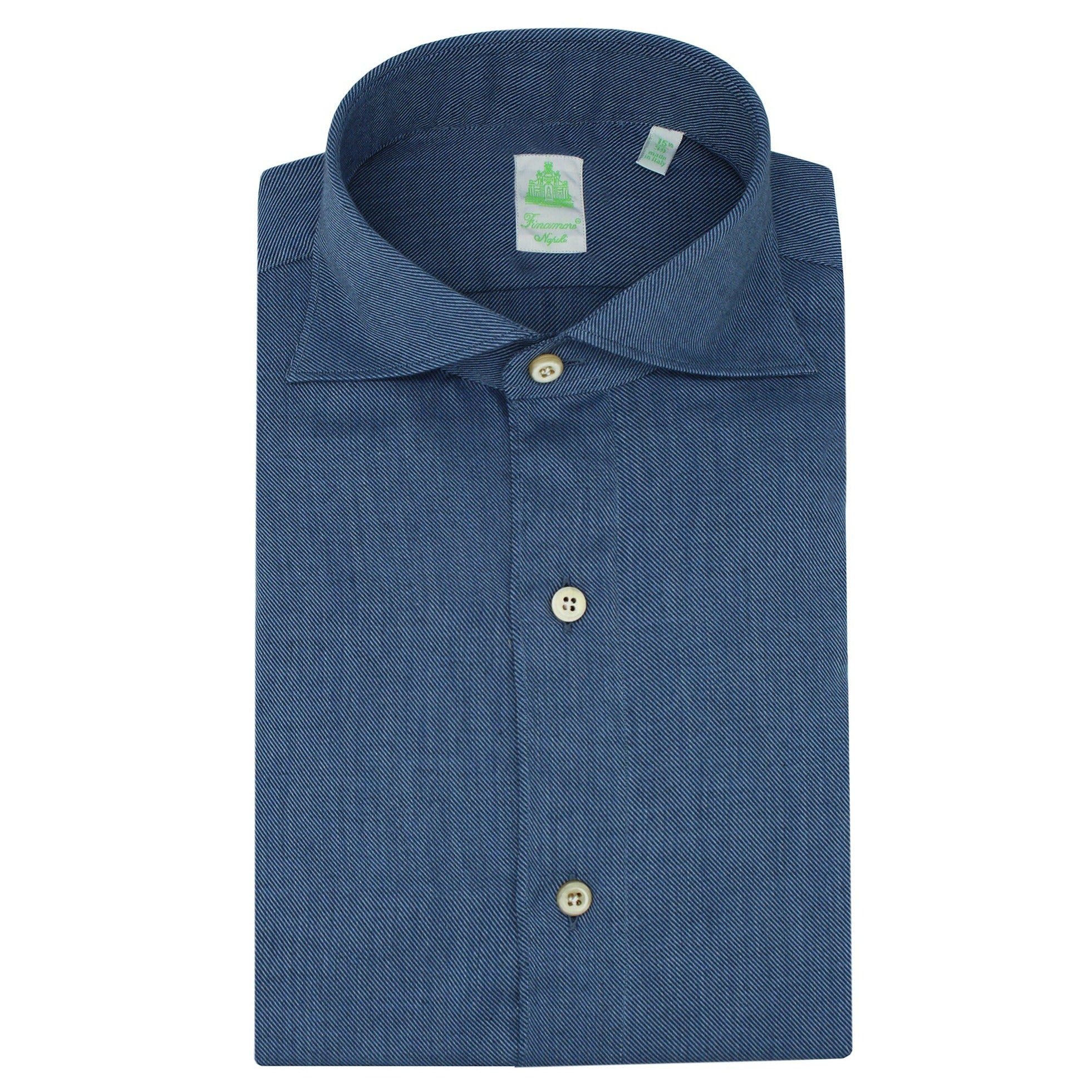 Gaeta sport shirt in cotton twill and cashmere