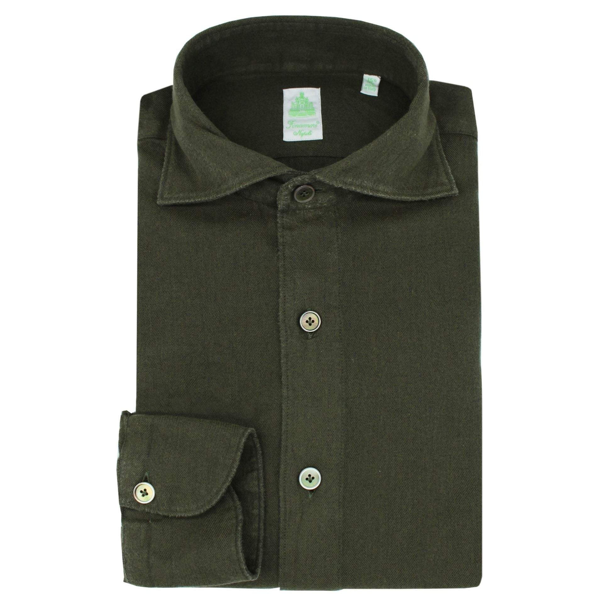 Gaeta sport shirt distressed effect dark green color