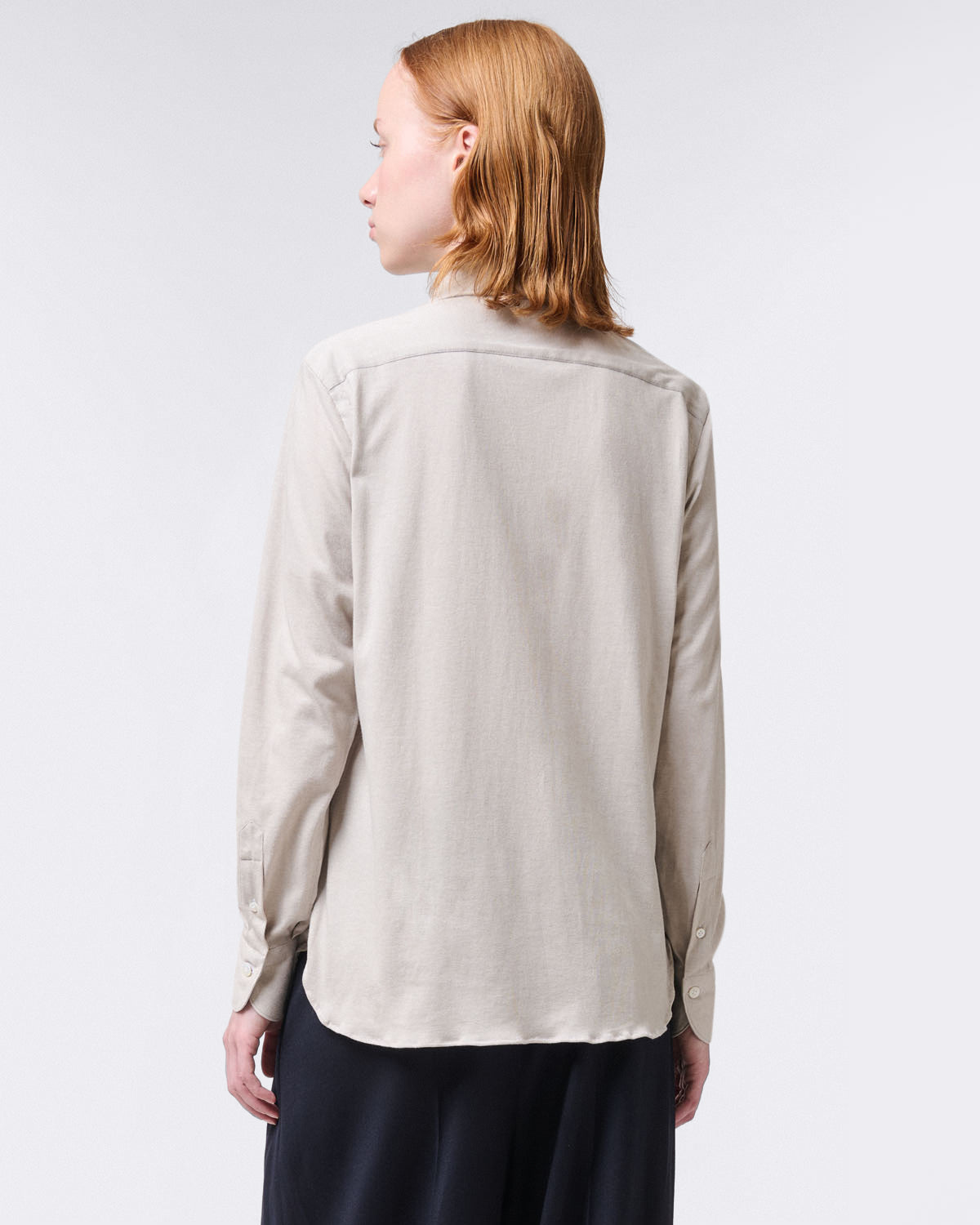 Ivana classic women's shirt in cotton and cashmere jersey