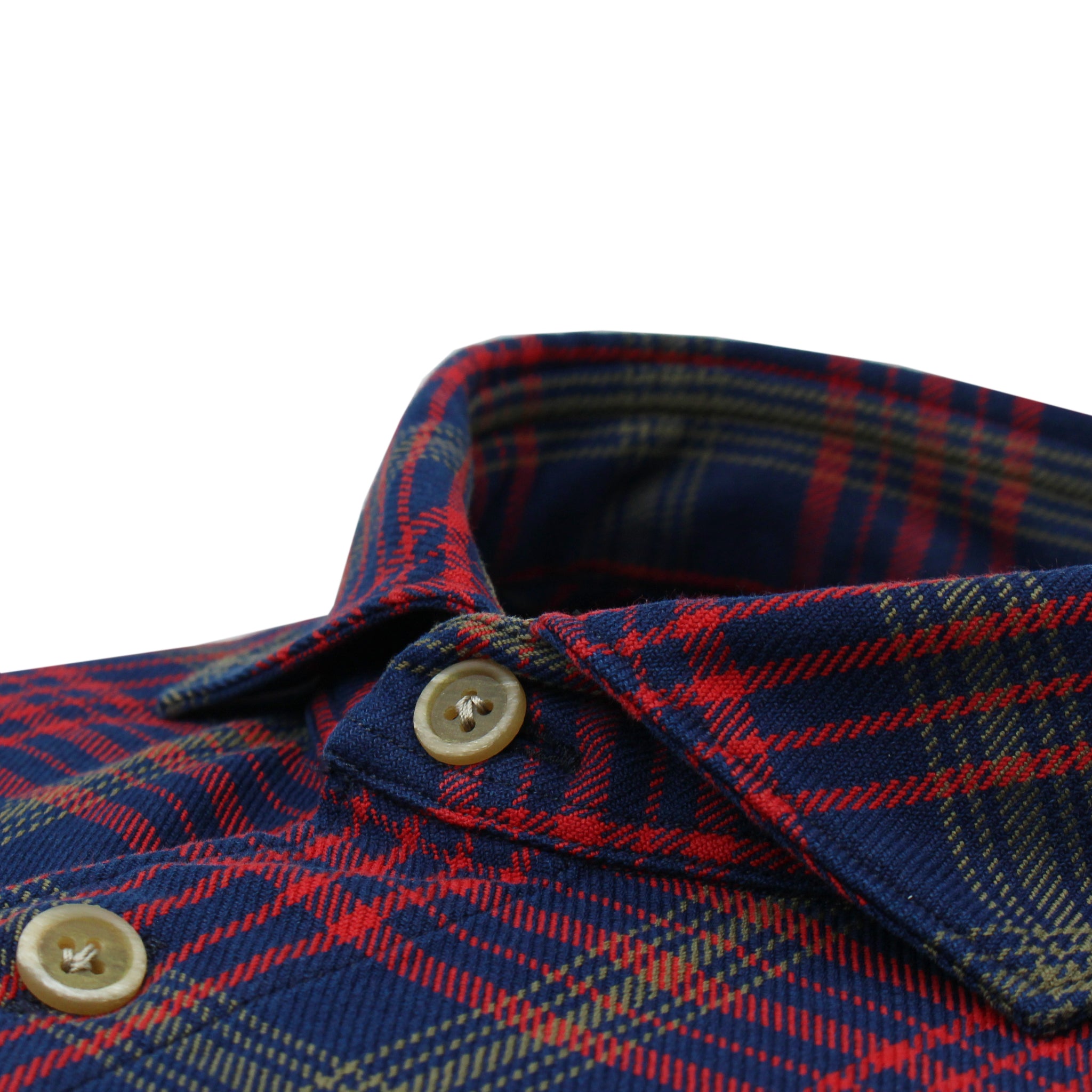 Madison straight waist sporty red and blue check cotton shirt