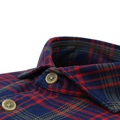 Madison Overshirt sporty red and blue check cotton shirt