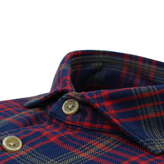 Madison Regular Fit sporty red and blue check cotton shirt