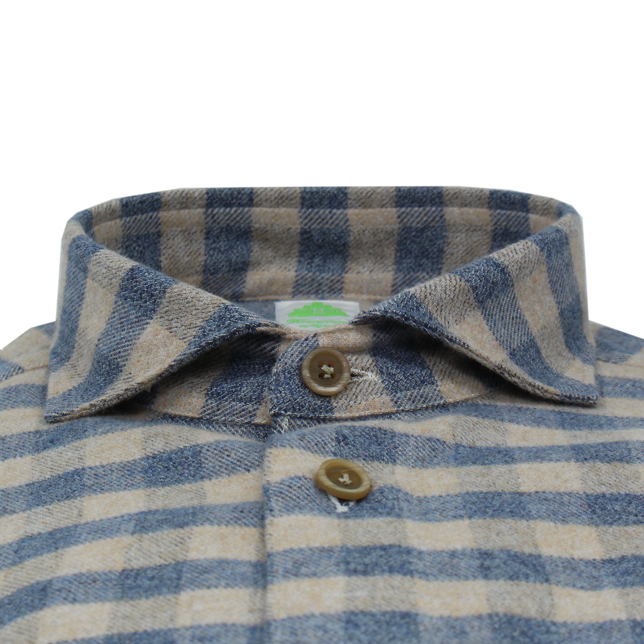 Madison slim fit sporty cotton gray and blue checked shirt