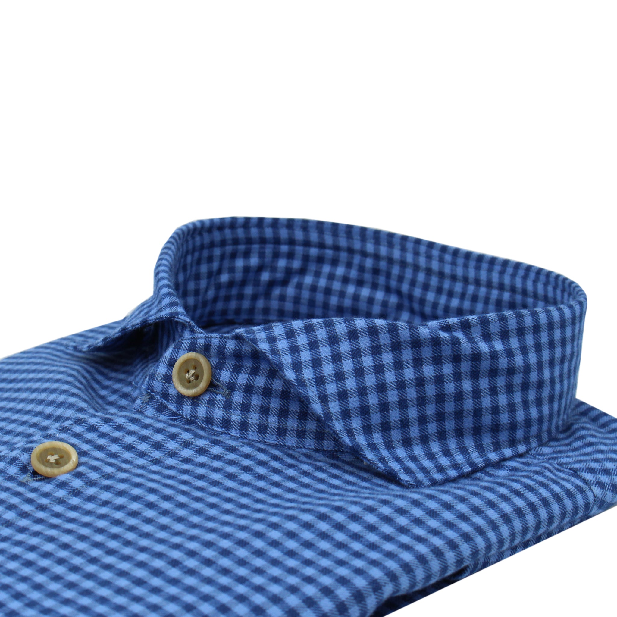 Madison straight waist sporty cotton blue and light blue checked shirt