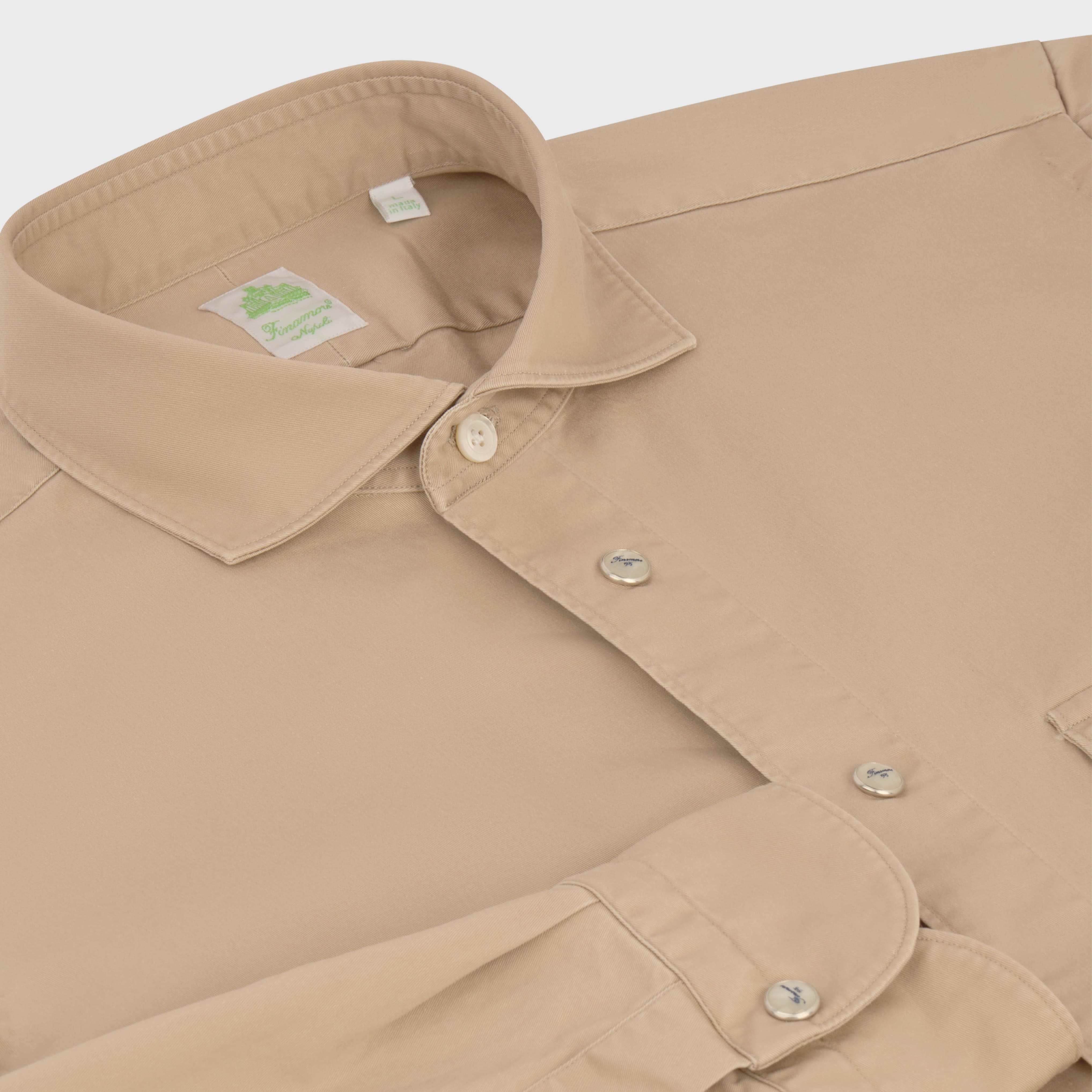 Maratea sport shirt regular fit cotton gabardine enzymed Achille collar