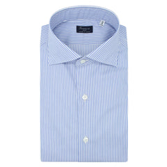 Classic Milano slim fit shirt in light blue striped cotton