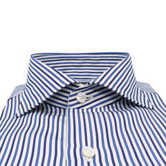 Milano slim fit blue and dark blue striped cotton shirt