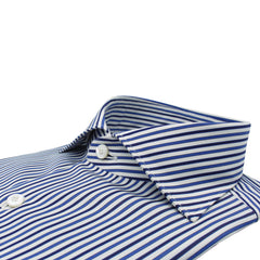 Milano slim fit blue and dark blue striped cotton shirt
