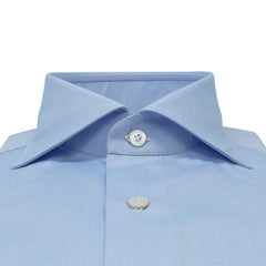 Milan slim fit shirt in light blue pin point cotton