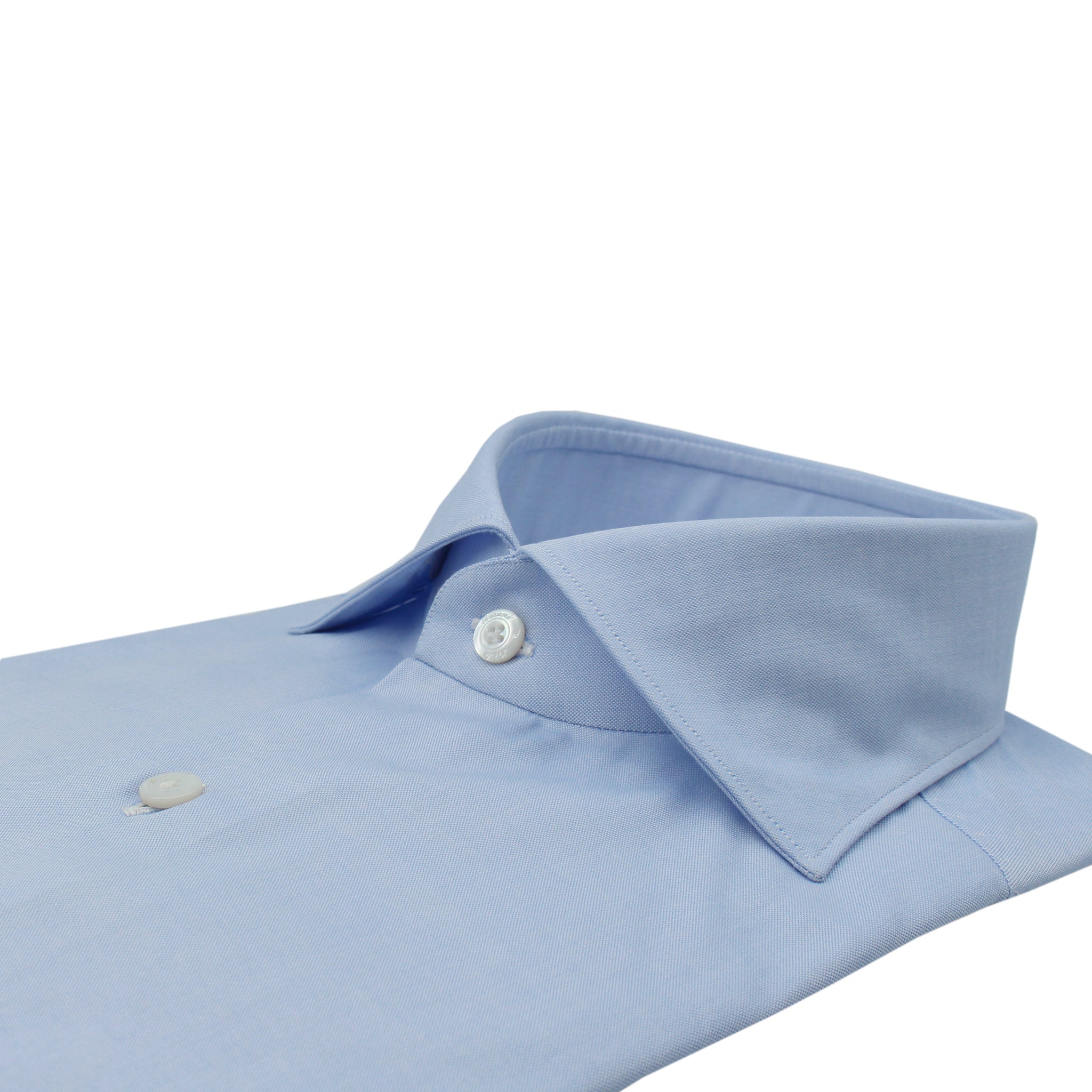 Milan slim fit shirt in light blue pin point cotton