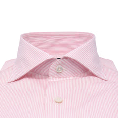 Milano slim fit light pink striped cotton shirt