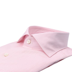 Milano slim fit light pink striped cotton shirt