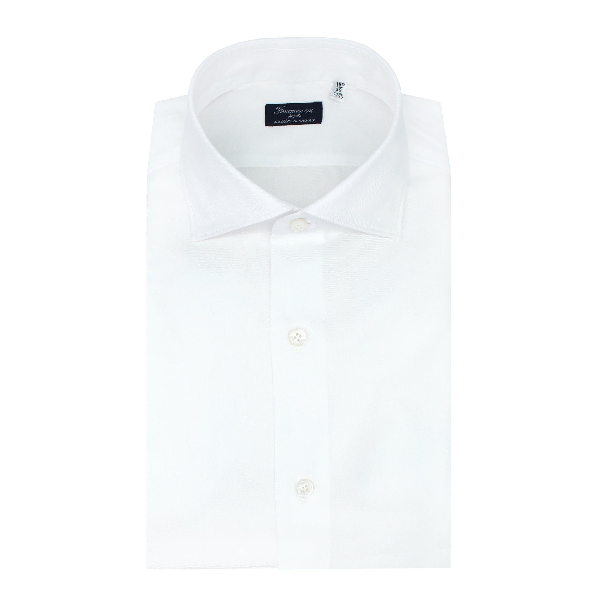 Classic Milano slim fit white cotton twill shirt