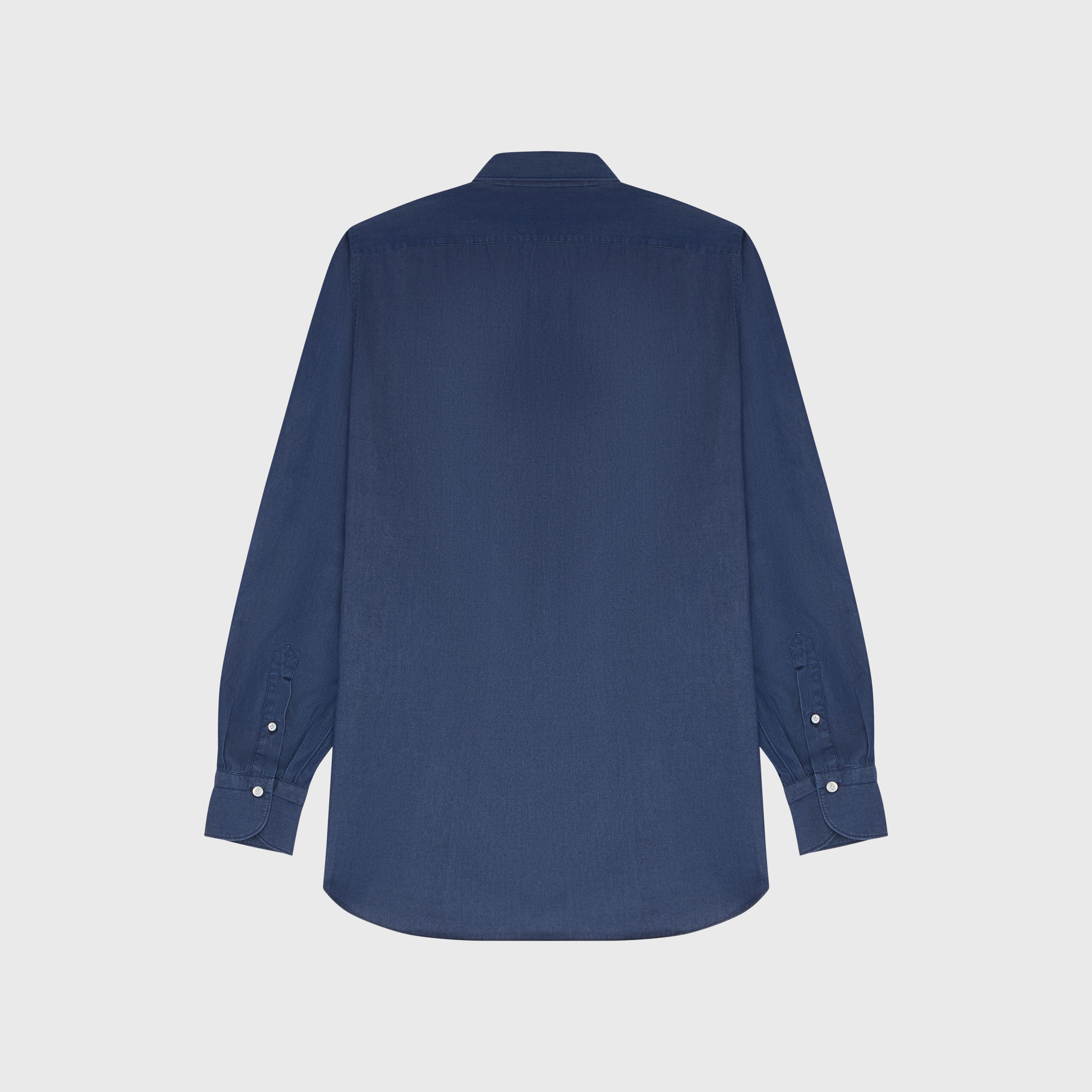 Camicia classica Milano slim fit in denim bleach e stone