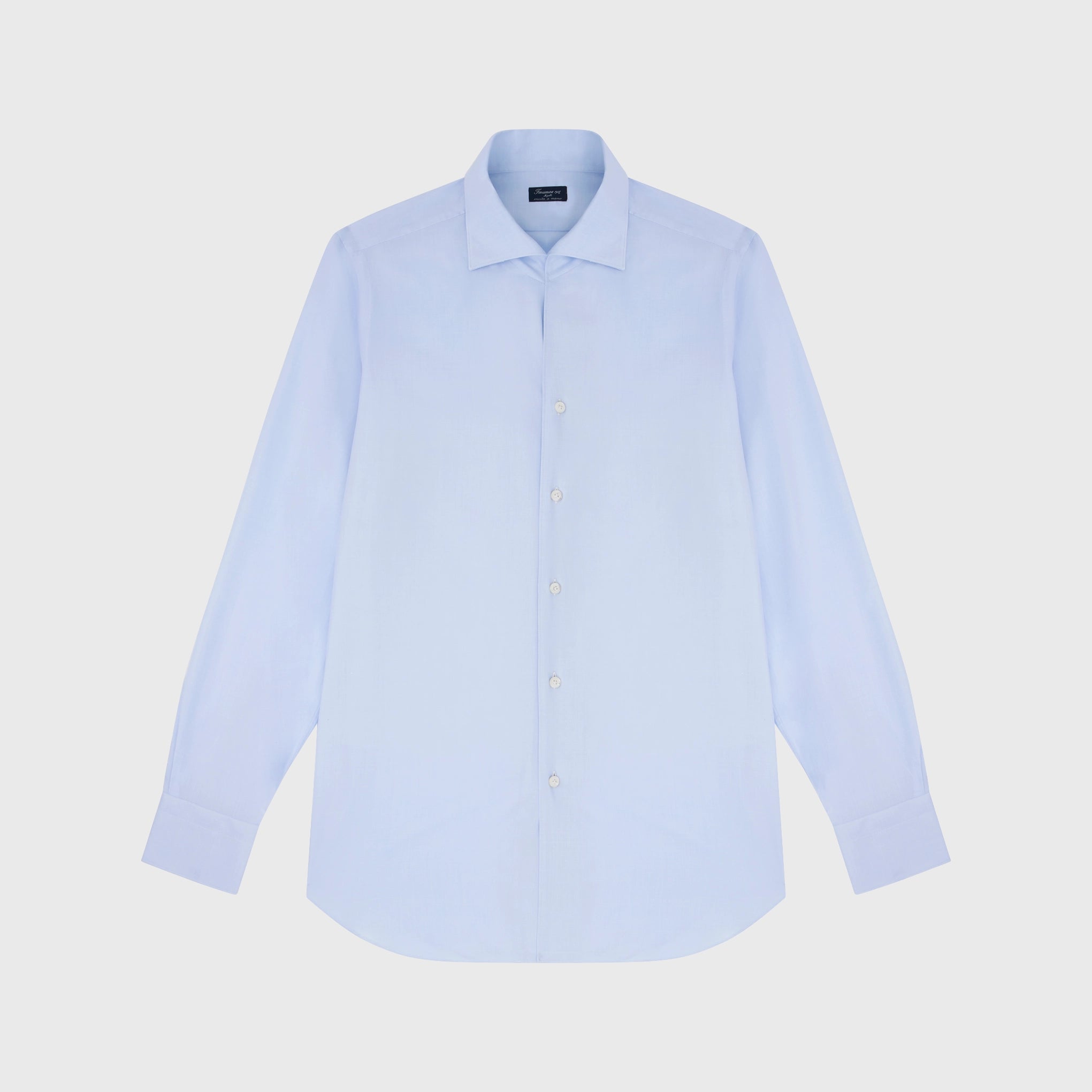 Classic slim fit Milano twill cotton shirt. One Piece Collar