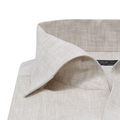 Camicia classica slim fit Milano collo Ustica, cotone beige Carlo Riva 