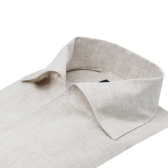 Camicia classica slim fit Milano collo Ustica, cotone beige Carlo Riva 