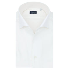 Classic slim white Milano shirt with ustica collar and Carlo Riva fabric