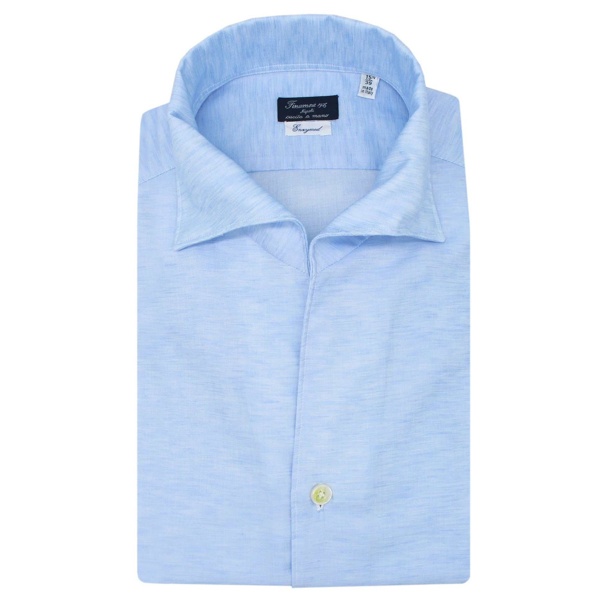 Camicia bianca slim fit Milano collo Ustica, lino e cotone