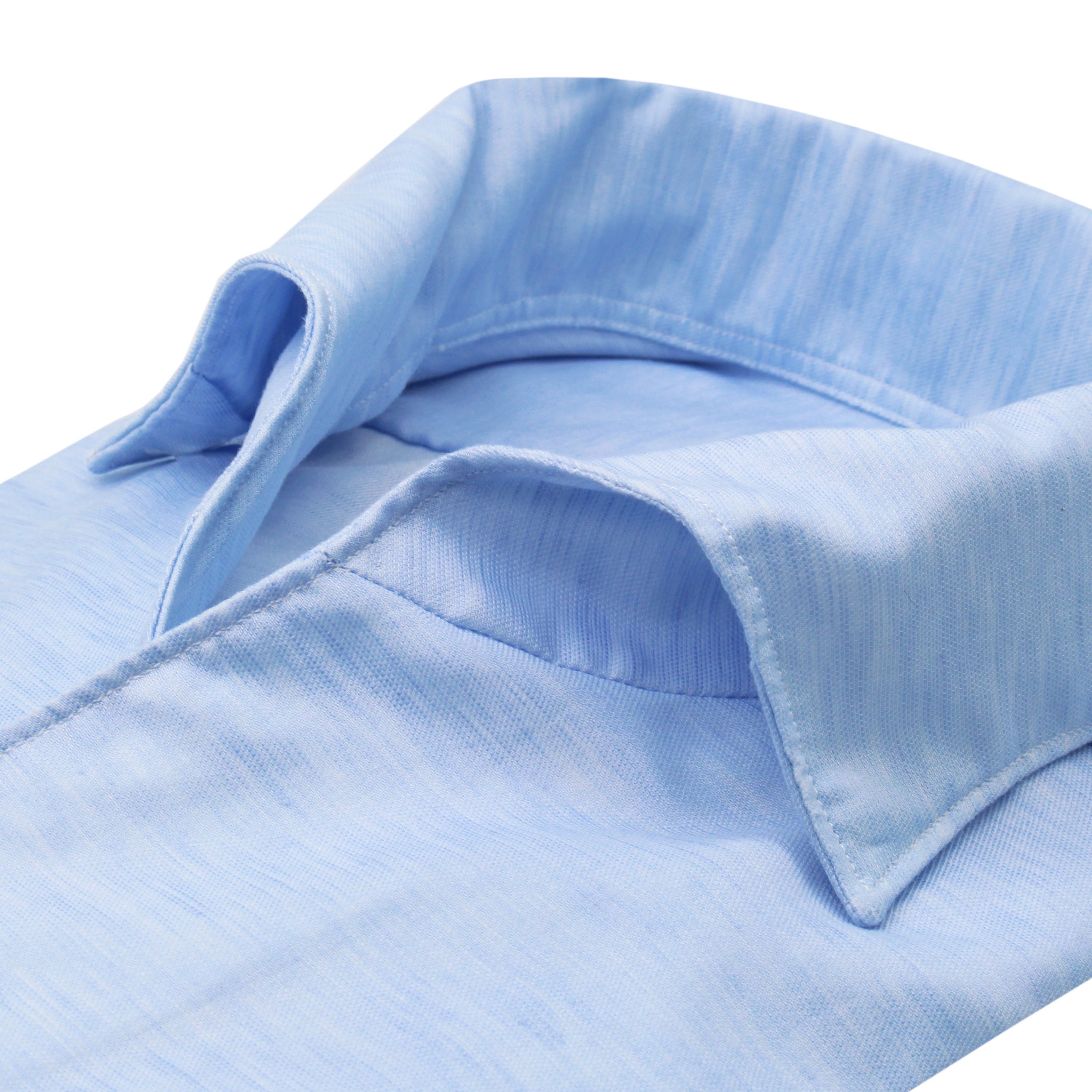 Camicia bianca slim fit Milano collo Ustica, lino e cotone