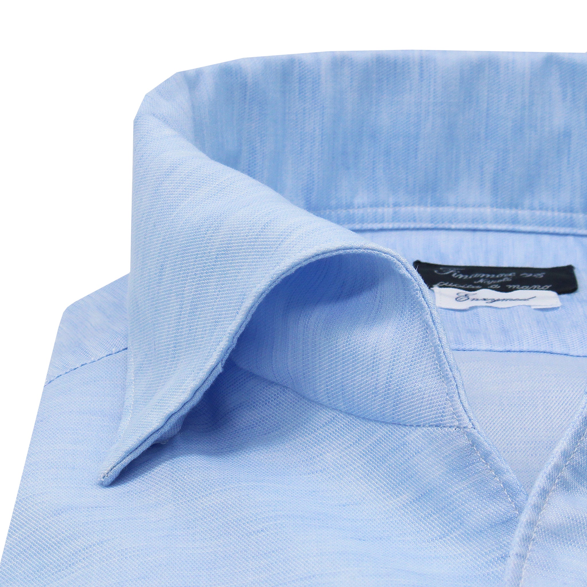 Camicia bianca slim fit Milano collo Ustica, lino e cotone