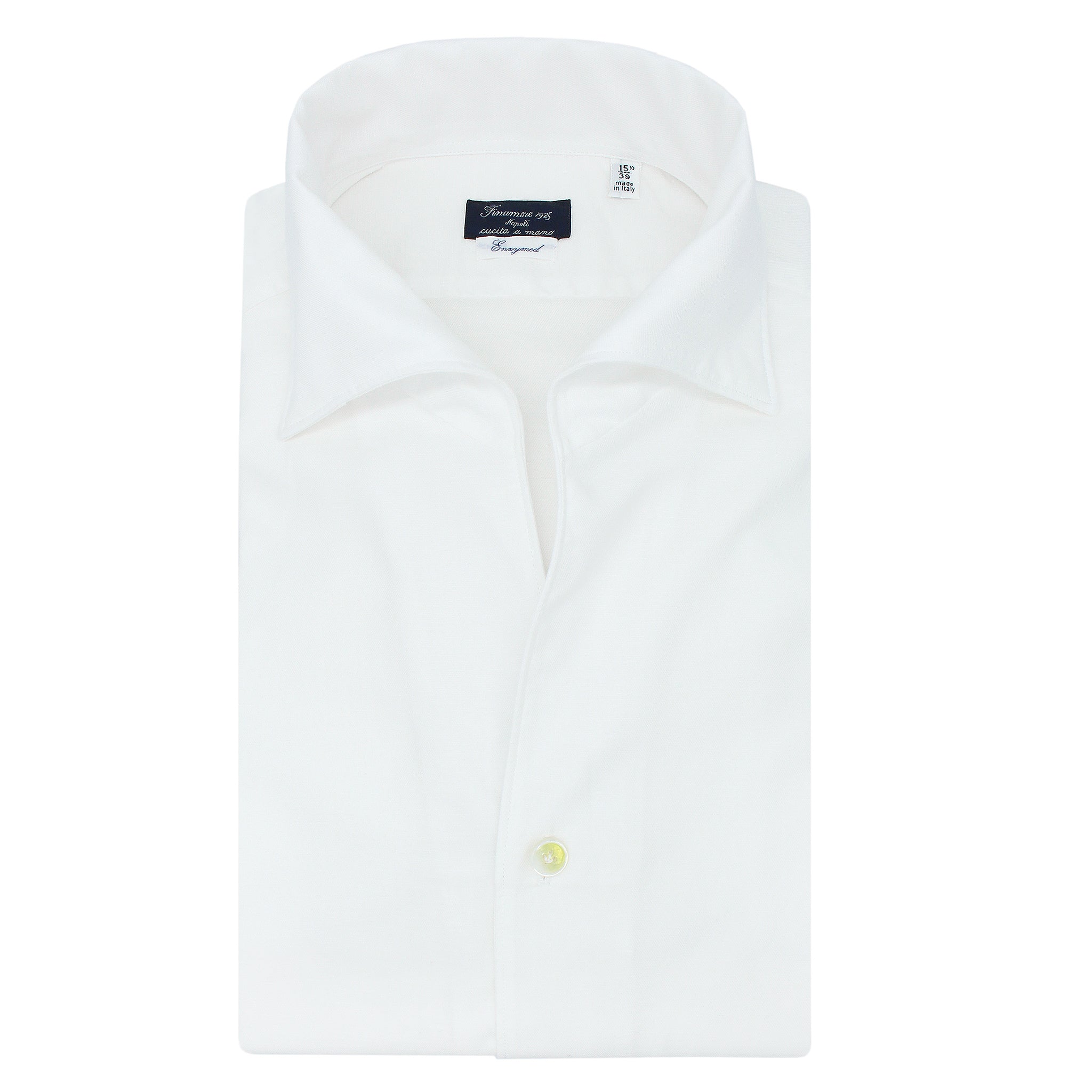 Camicia bianca slim fit Milano collo Ustica, lino e cotone