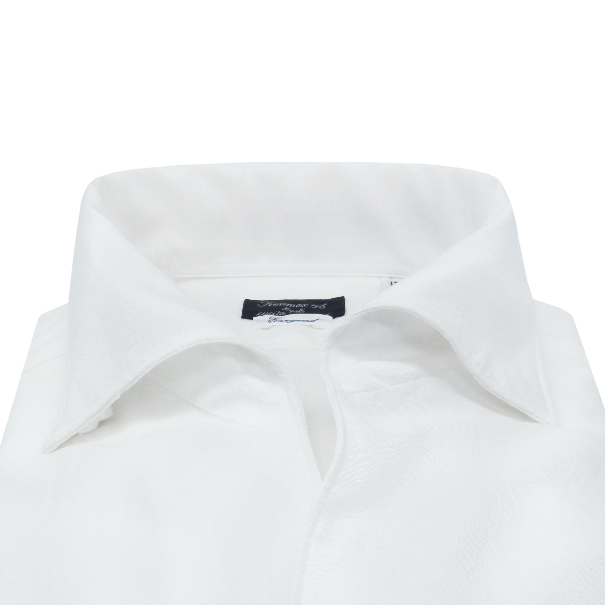 Camicia bianca slim fit Milano collo Ustica, lino e cotone