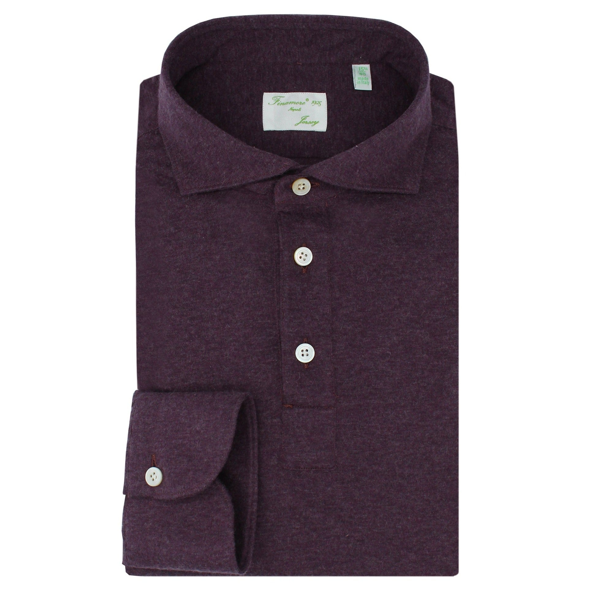 Milton Cotton and Cashmere Polo Shirt slim fit three buttons front