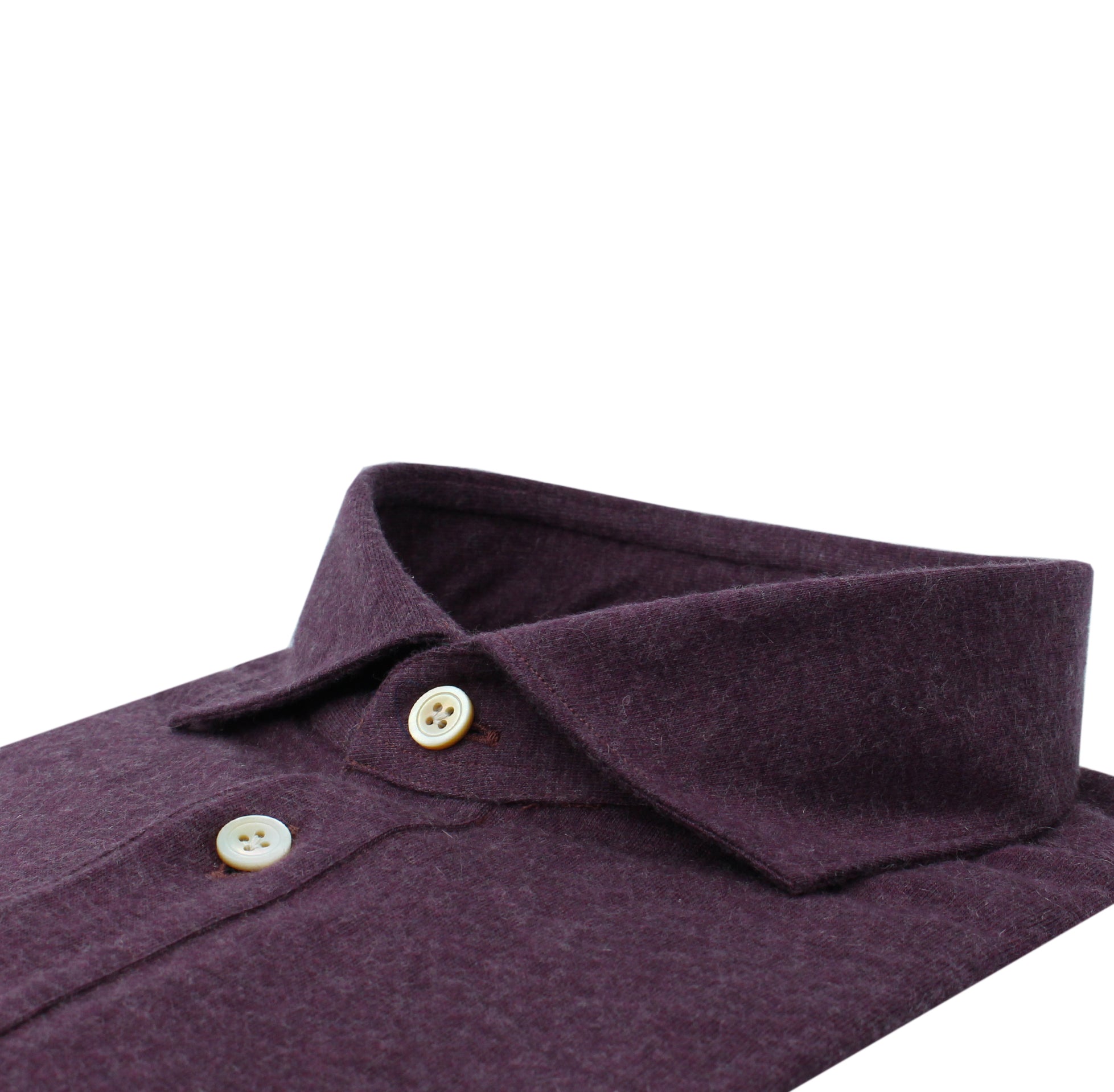 Polo camicia Milton in cotone e cashmere vestibilità slim a tre bottoni sul davanti