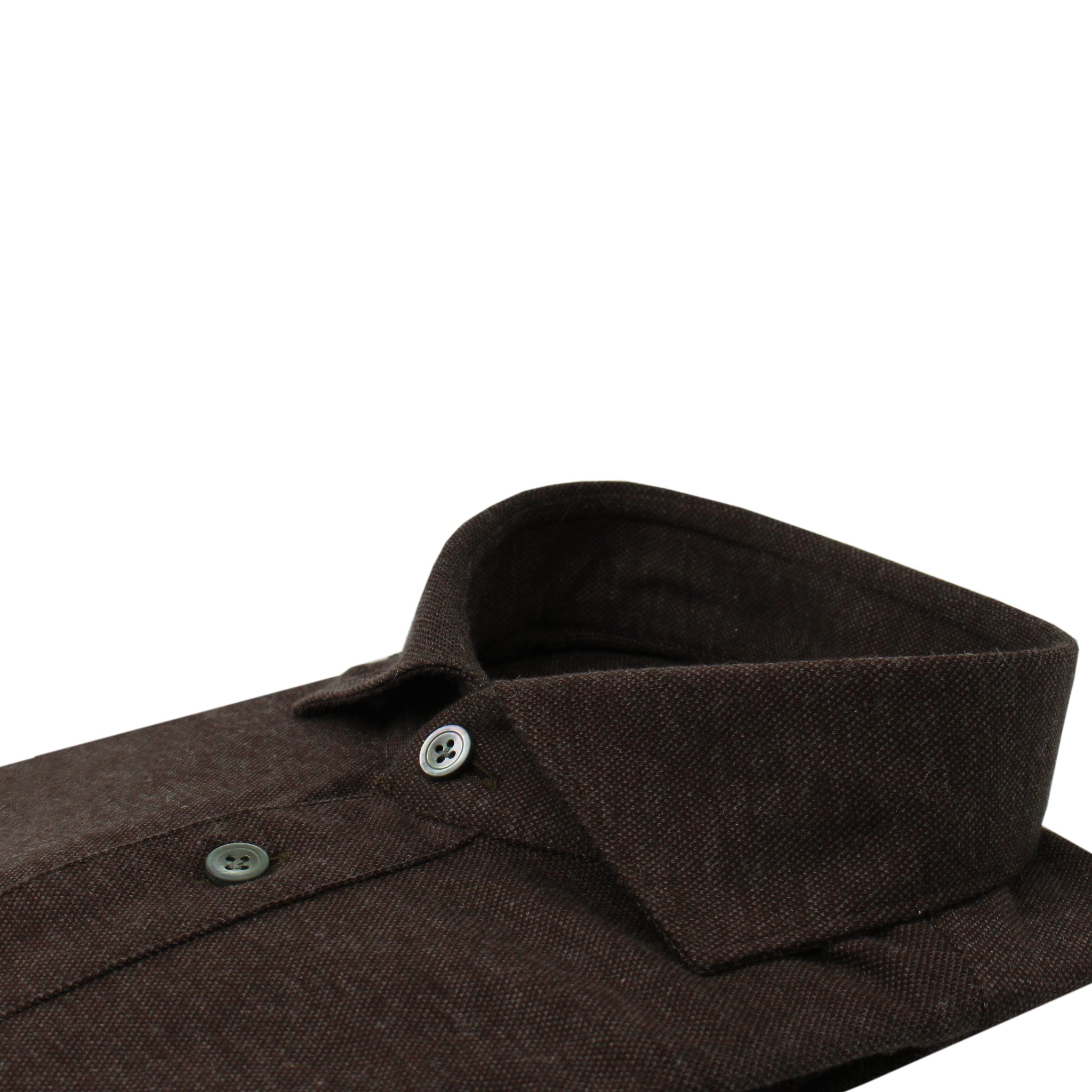 Milton Cotton and Cashmere Polo Shirt Slim Fit Dark Brown