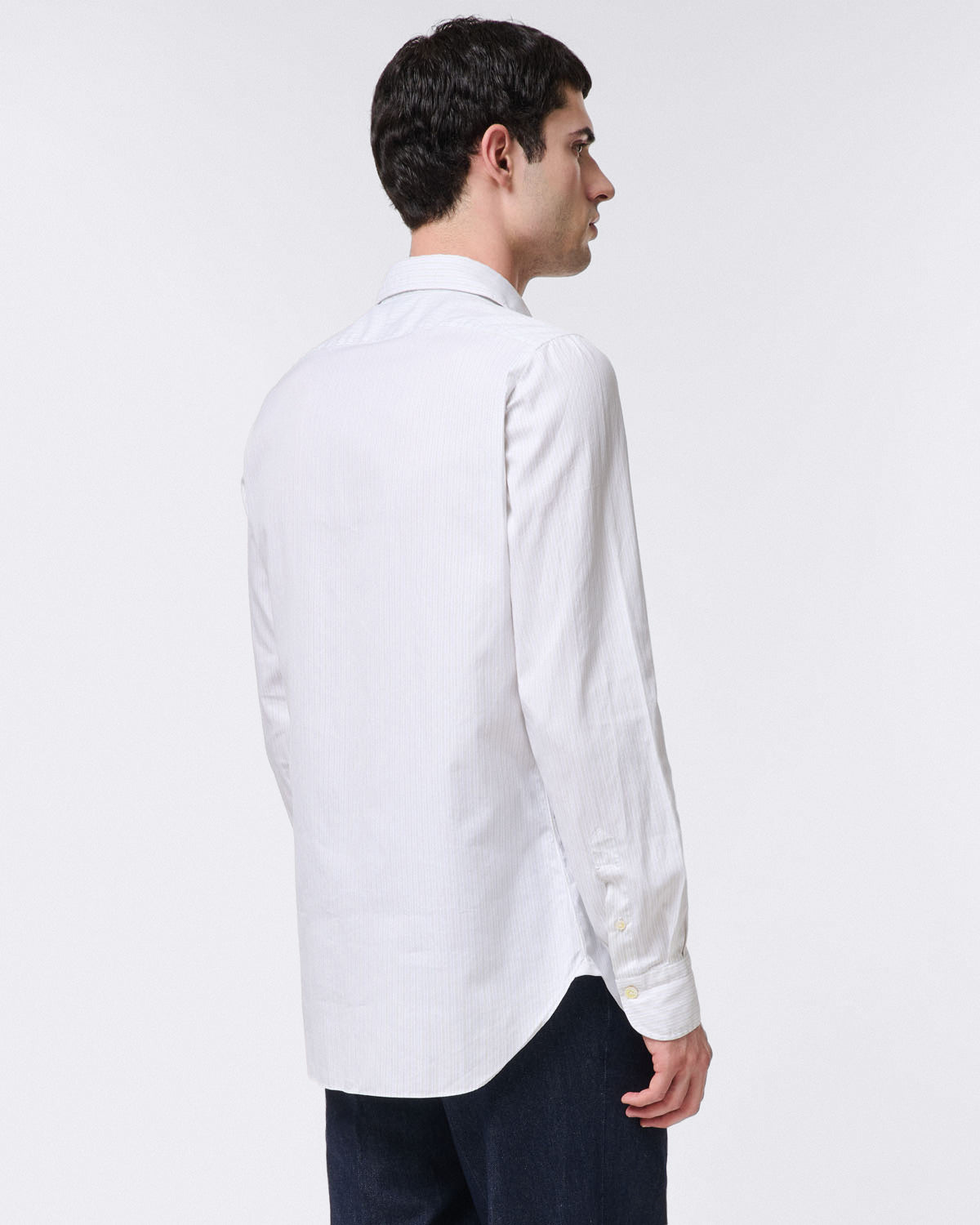 Classic regular fit Naples striped shirt. Royal Oxford cotton. Enzymed.