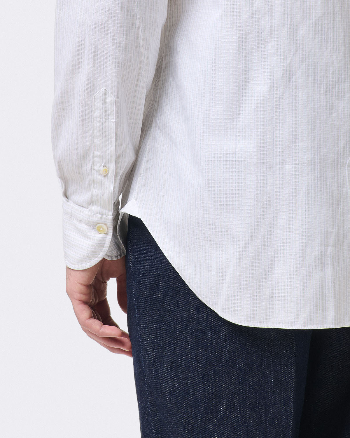 Classic regular fit Naples striped shirt. Royal Oxford cotton. Enzymed.