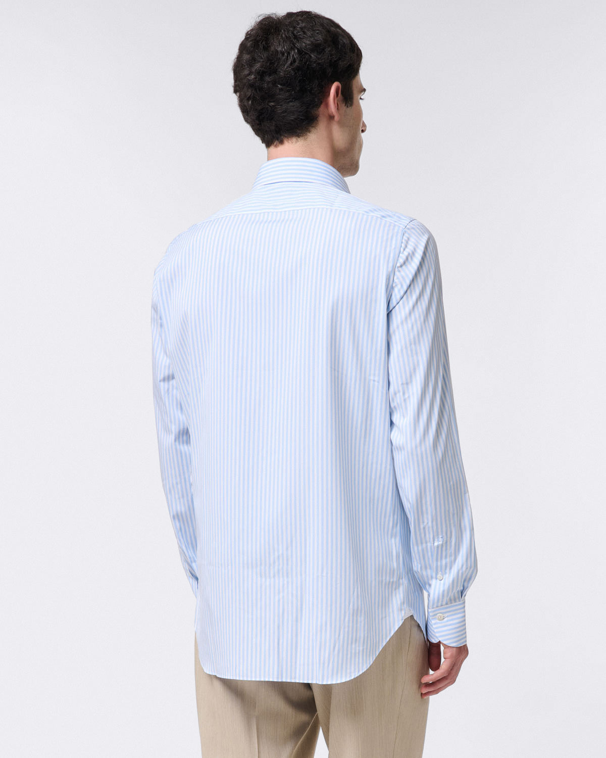 Napoli classic regular shirt in striped popeline cotton