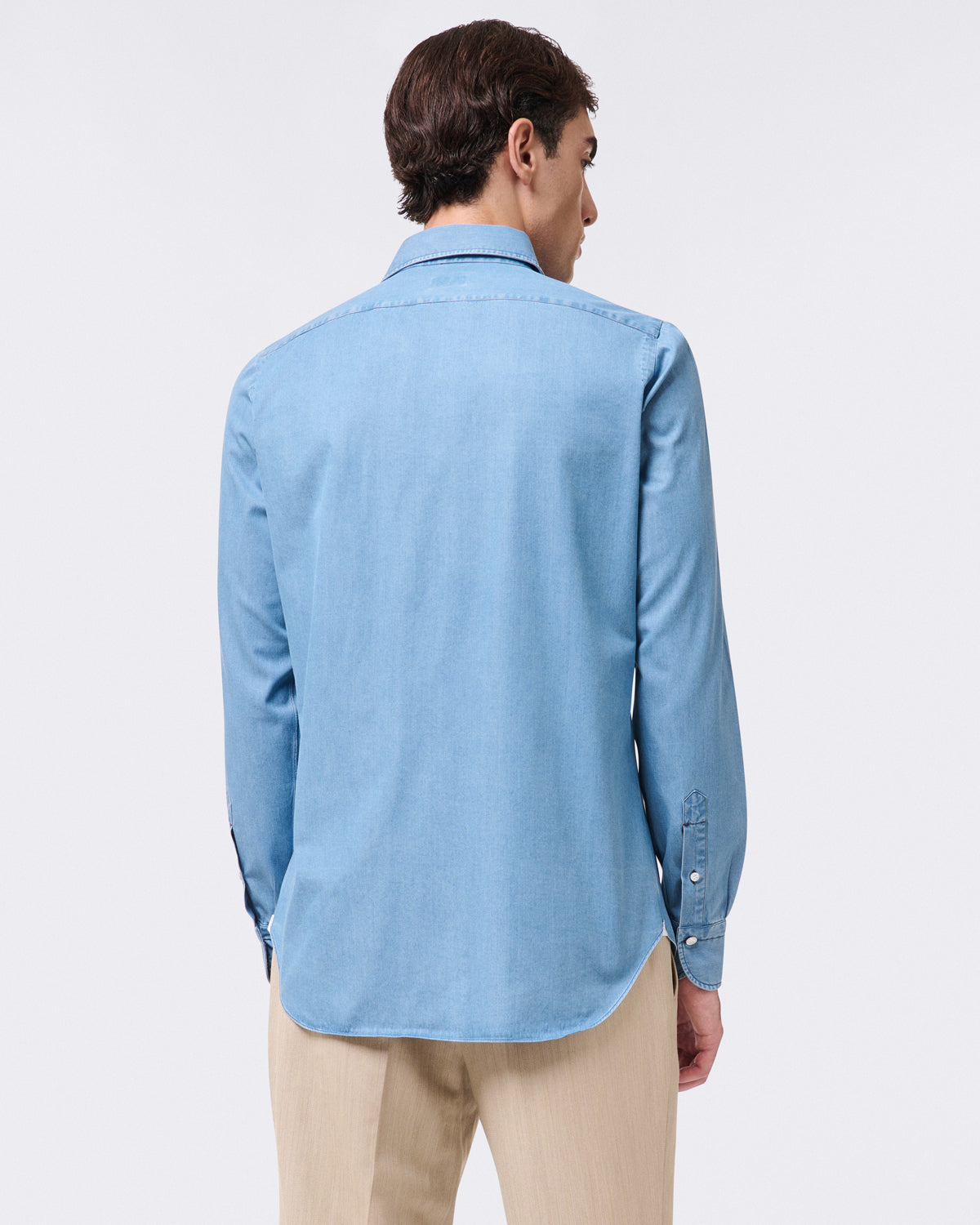 Napoli classic shirt regular fit in denim bleach and stone