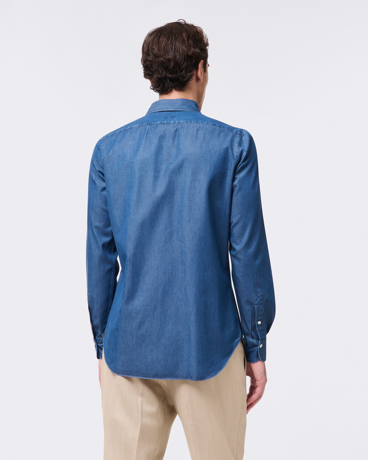 Napoli classic shirt regular fit in denim bleach and stone