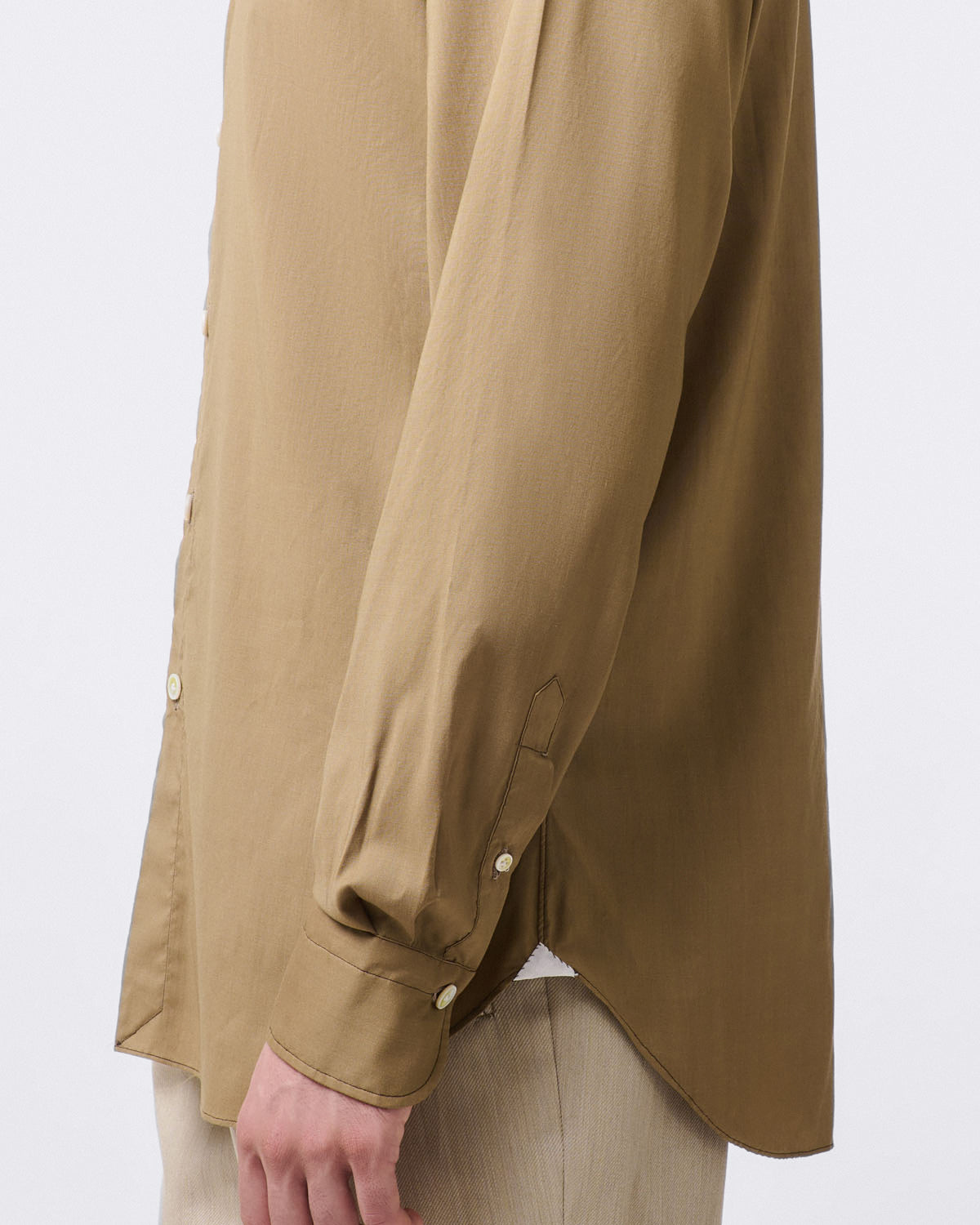 Classic Napoli shirt in virgin wool and cashmere. Garment dyed