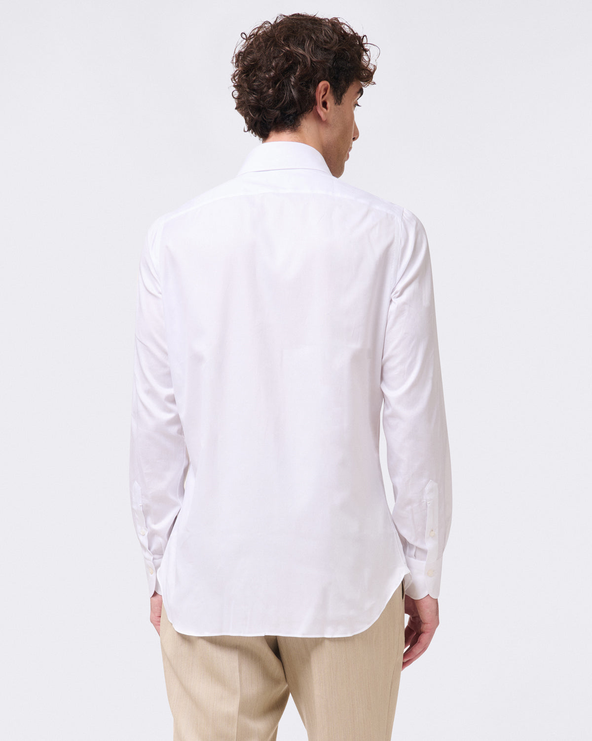 Classic regular fit Napoli shirt in 120/2 cotton twill White or pink