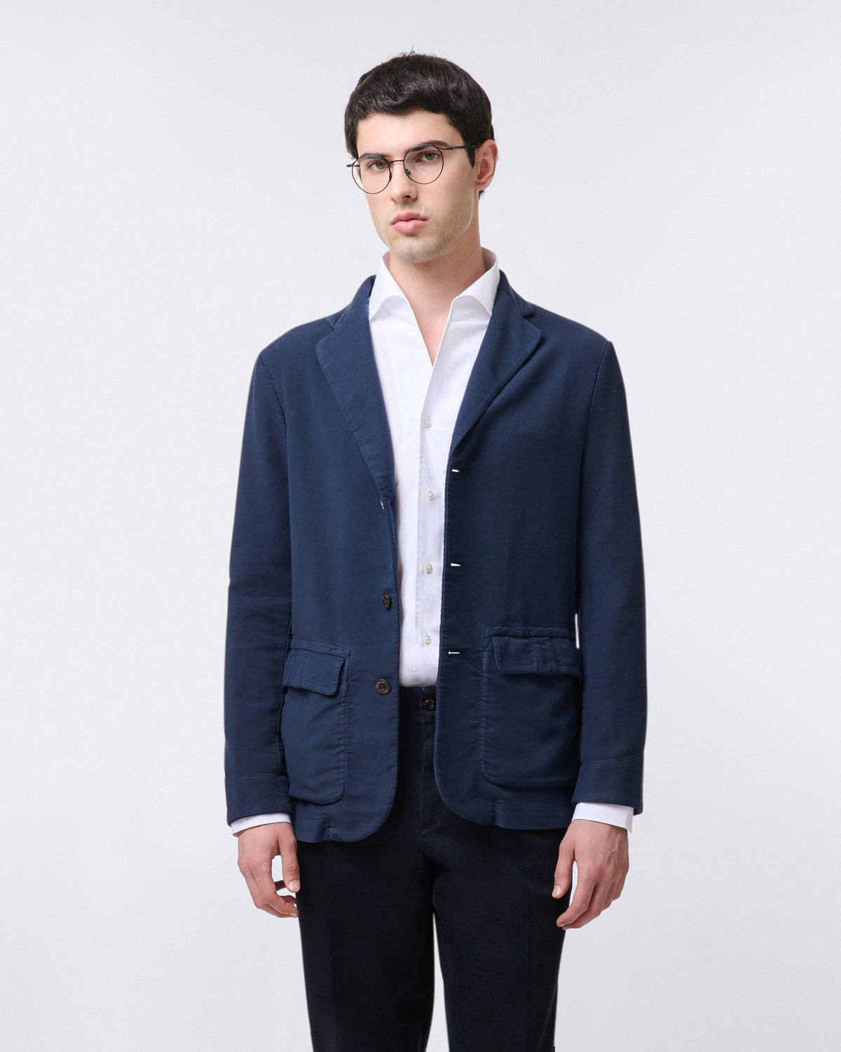 Classic Napoli 170 a Due cotton shirt in Giza 45 Ustica collar