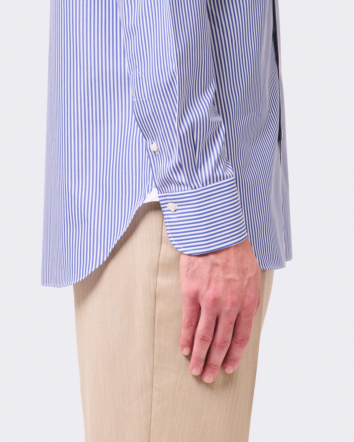 Classic slim fit Milano striped shirt in 120/2 cotton