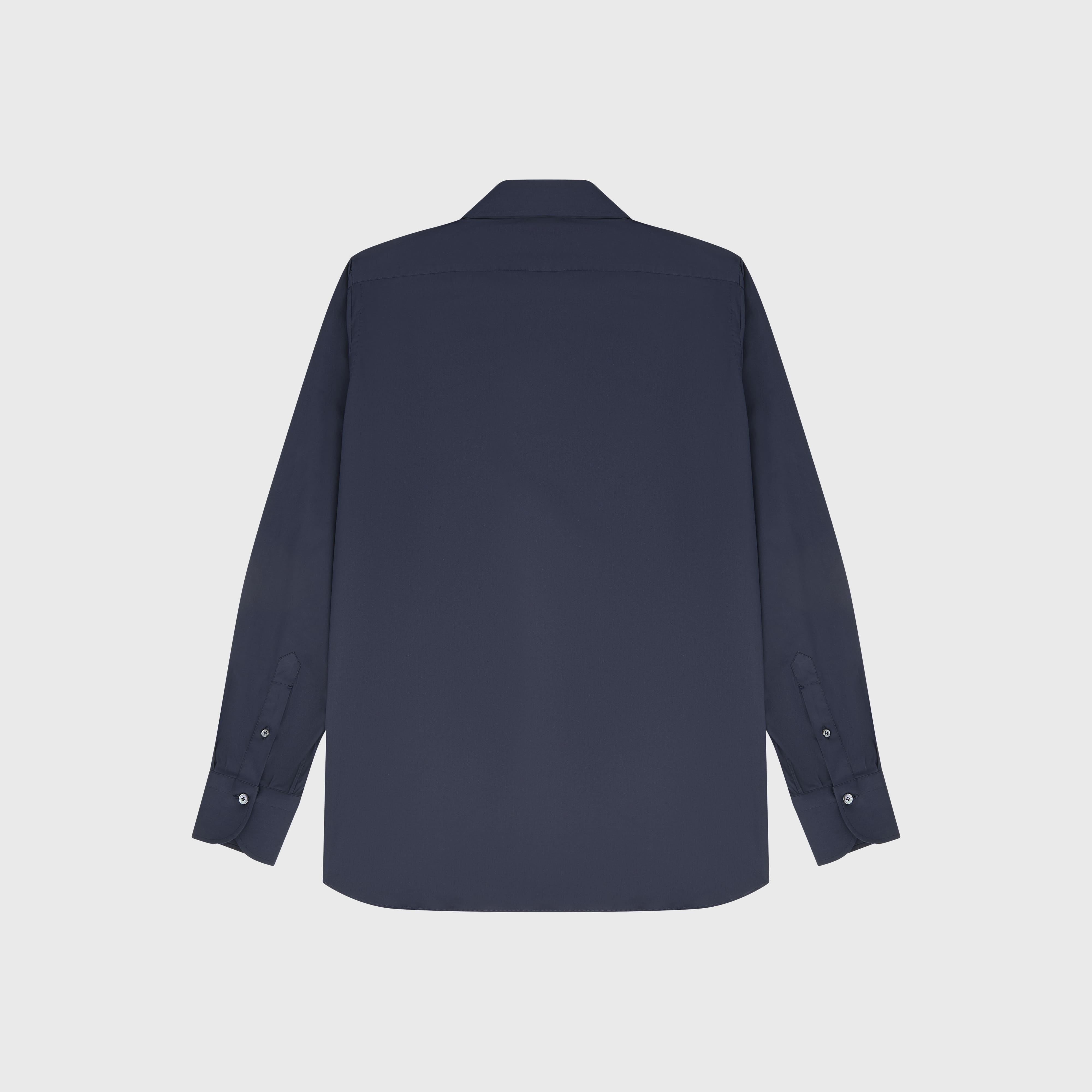 Napoli regular fit dark blue stretch shirt